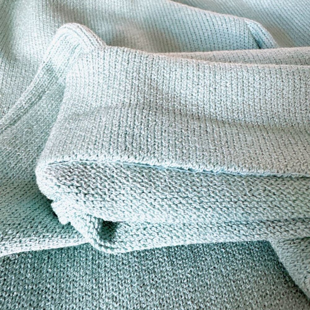 ST JOHN COLLECTION SPORT CHENILLE MINT GREEN MATCHING WIDE LEG PANTS SZ M 6 - Picture 16 of 16